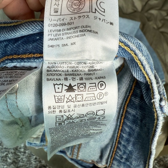 Levis 501 CT Blue Jeans Unisex 29x30 Distressed Tapered Thrashed 100% Cotton 90s - Picture 7 of 15